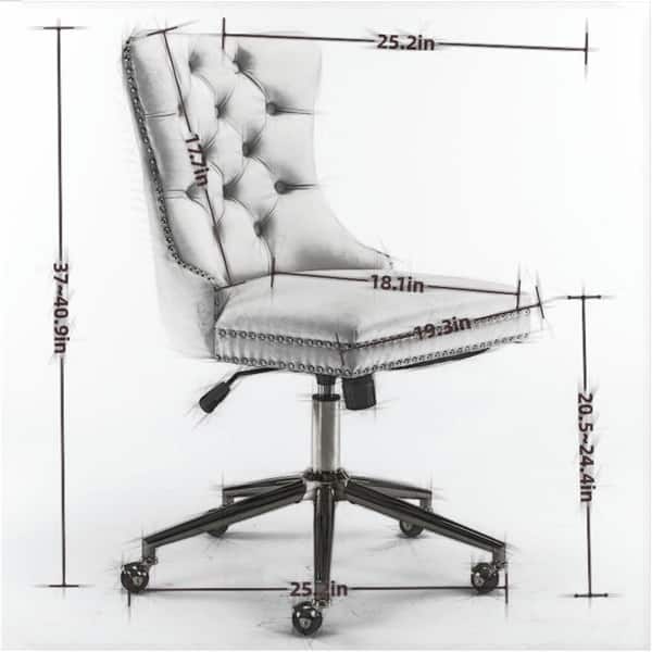 Velvet Home Swivel Adjustable Office Desk Chair with Golden Metal Base ...