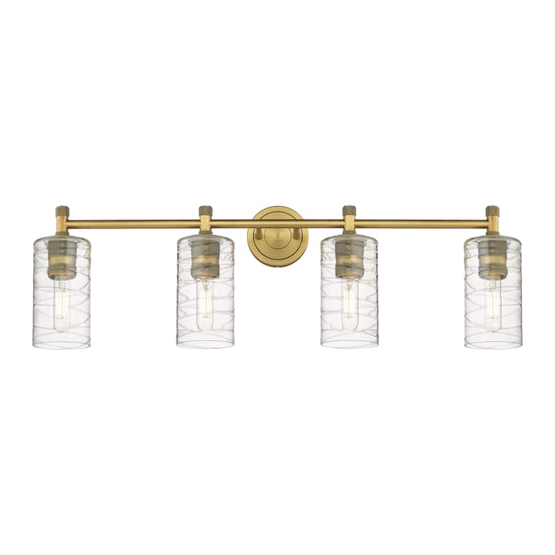 Innovations Lighting 434-4W-11-34 Crown Point Vanity Crown Point 4 - Brushed Brass / Deco Swirl