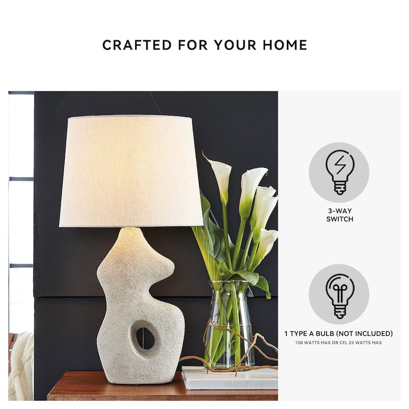 Signature Design by Ashley Chadrich Antique Beige Table Lamp (Set of 2) - 14" W x 10" D x 25.5" H