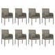 preview thumbnail 61 of 91, vidaXL 3 Piece Patio Dining Set with Cushions Black Poly Rattan - 18.9" x 21.7" x 34.6"