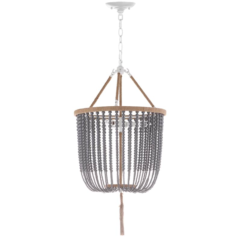 SAFAVIEH Lighting Evdokija Adjustable 3-Light Angie Blue Pendant - 18"x18"x35.5- 107.5" - 18Wx18Dx108H - Grey