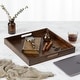 preview thumbnail 3 of 76, KINWELL Square Black Walnut Wood Serving Tray Ottoman Tray with Handles 16"x16"x2"