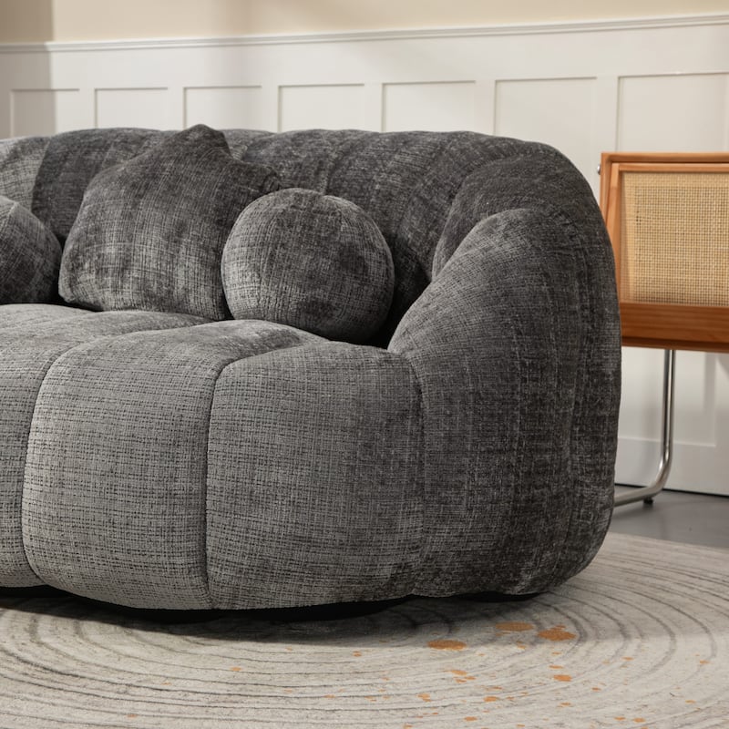 HOMEFUN Chenille Upholstered Durable Comfort Lounger Bean Bag Lazy Sofa