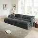 preview thumbnail 66 of 162, Cloud Chenille Upholstered Modular Sectional Sofa with DIY Combination Design Gray 3-Seater Sofa+Ottomans*3