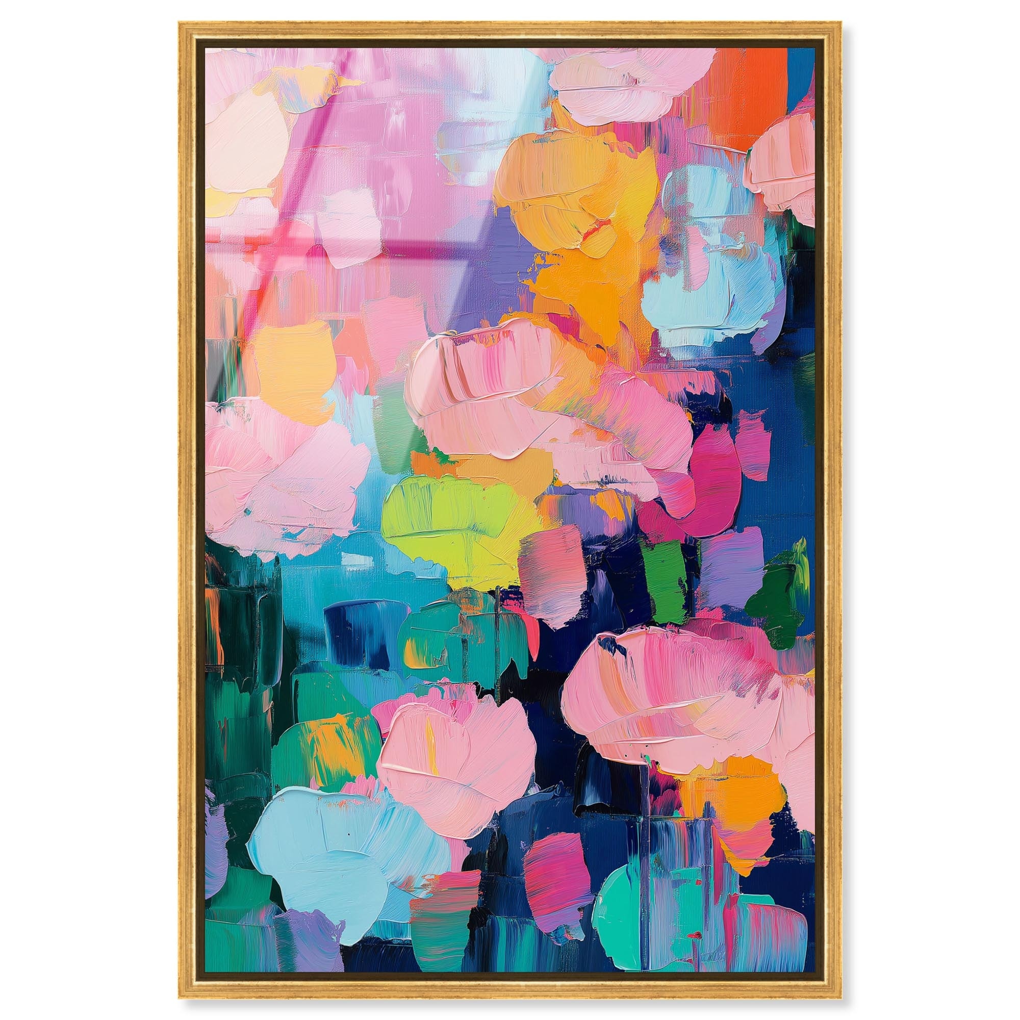 Glide of Colors Modern Abstract Framed Acrylic Wall Art by Art Remedy