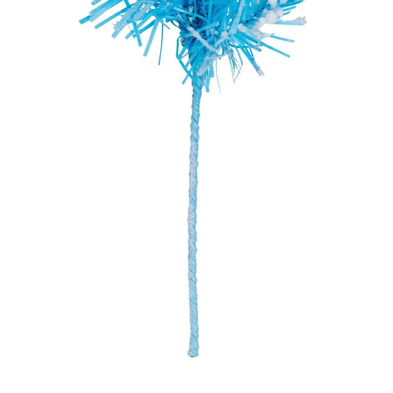 Pre-Lit Artificial Flocked Pine Christmas Garland - 9' - Sky Blue - Clear Lights