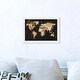 preview thumbnail 17 of 19, Oliver Gal 'Mapamundi on the Rocks Night' Maps and Flags Framed Wall Art Prints World Maps - Black, Gold 15 x 10 - White