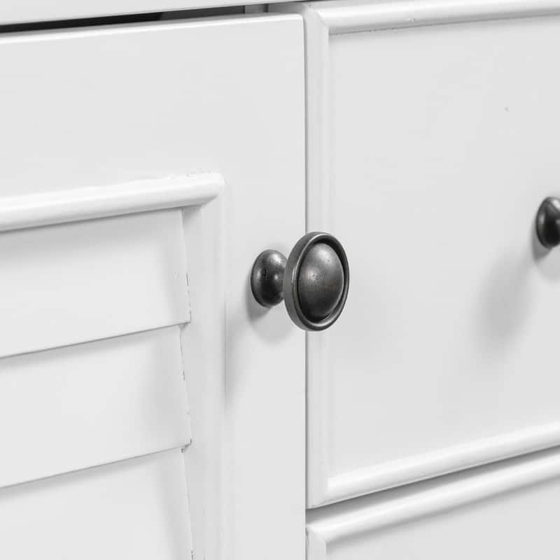 36" Bathroom Vanity with/without Sink, Bathroom Vanity Cabinet with 2 Cabinets and Drawers, Open Shelf, Solid Wood Frame