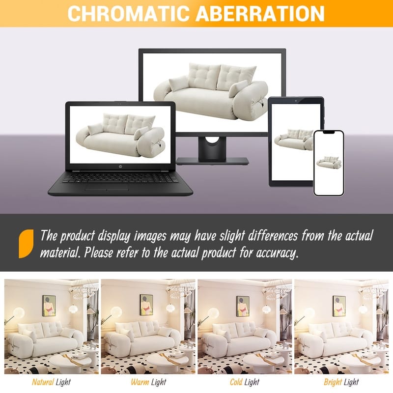 78.7" Multifunctional Foldable Sofa Bed, 3 in 1 Teddy Fabric Foam Filled Sleeper Sofa Bed