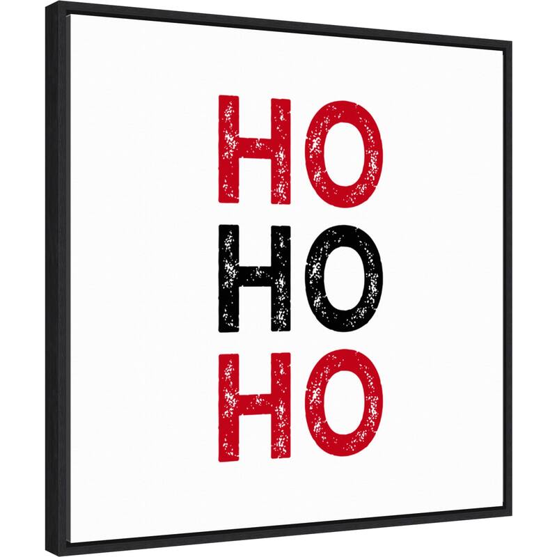 Ho Ho Ho Red Black by Amanti Art Portfolio Framed Canvas Wall Art
