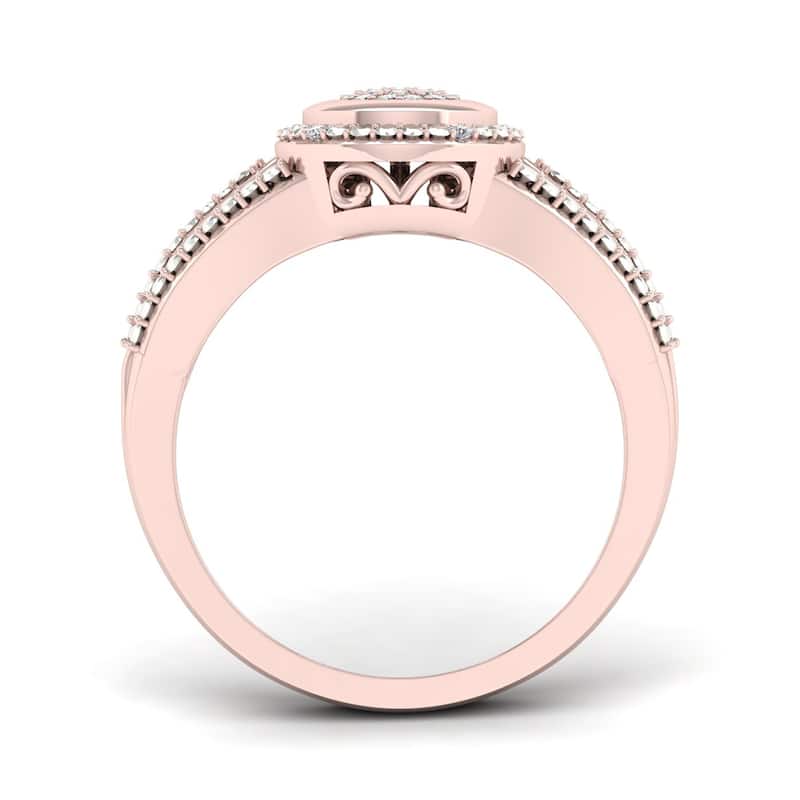 1/10ct TDW Diamond Pear Shape Engagement Ring in 10k Rose Gold for Women - Rose Gold