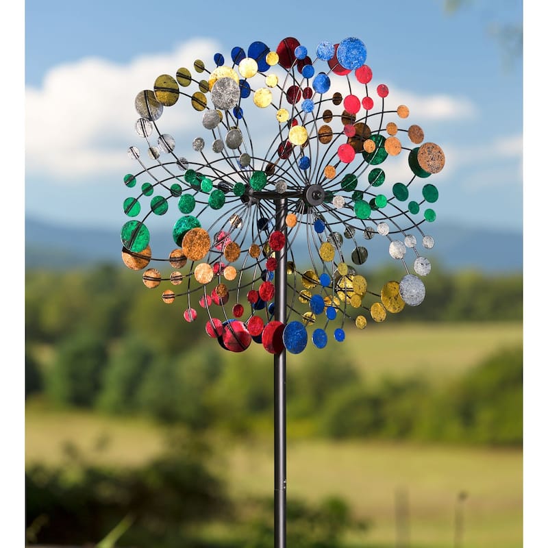 75-inch Multi-Color Bubbles Kinetic Wind Spinner