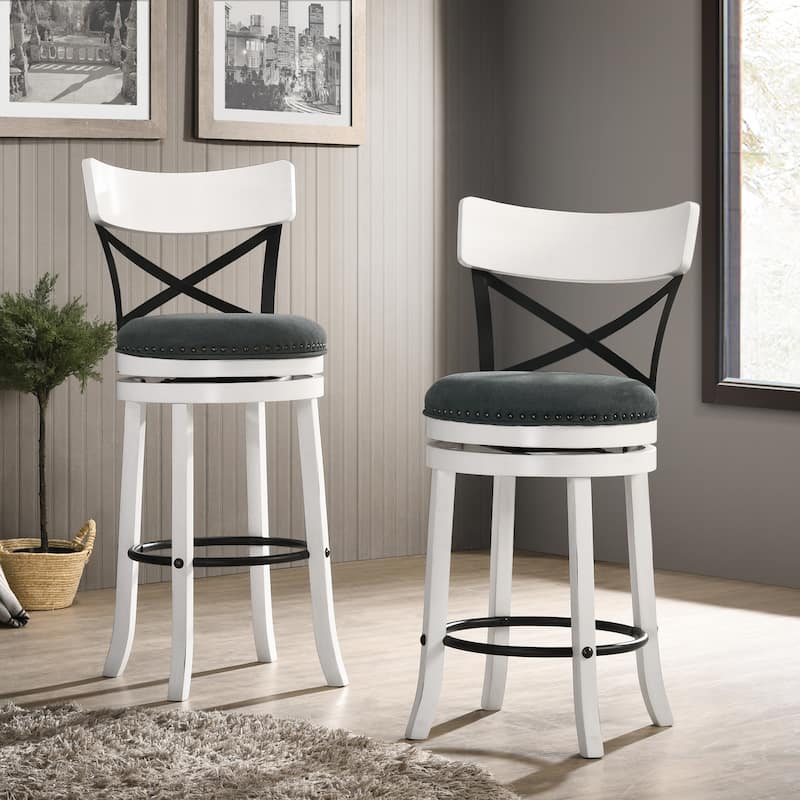 Heidi Modern Farmhouse Swivel Barstools (Set of 2) by Furniture of America