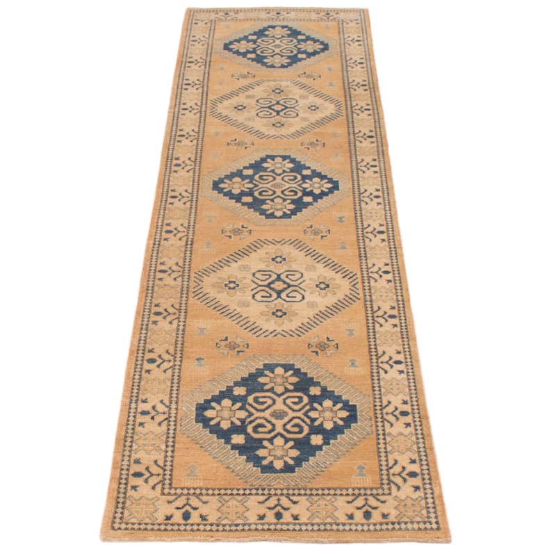 ECARPETGALLERY Hand-knotted Finest Ghazni Tan Wool Rug - 2'9 x 9'10
