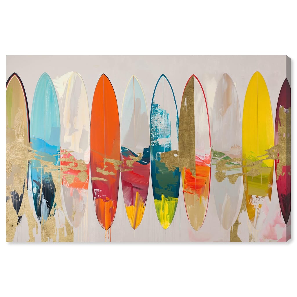 Surfboard Horizons II Canvas by Art Remedy, Gallery Wrapped