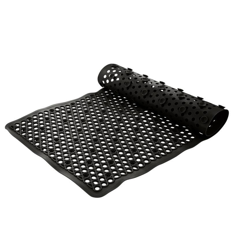 Bath Bliss Self-Draining Bath Mat - 28.25" x 16.14" x 0.2" - Matte Black