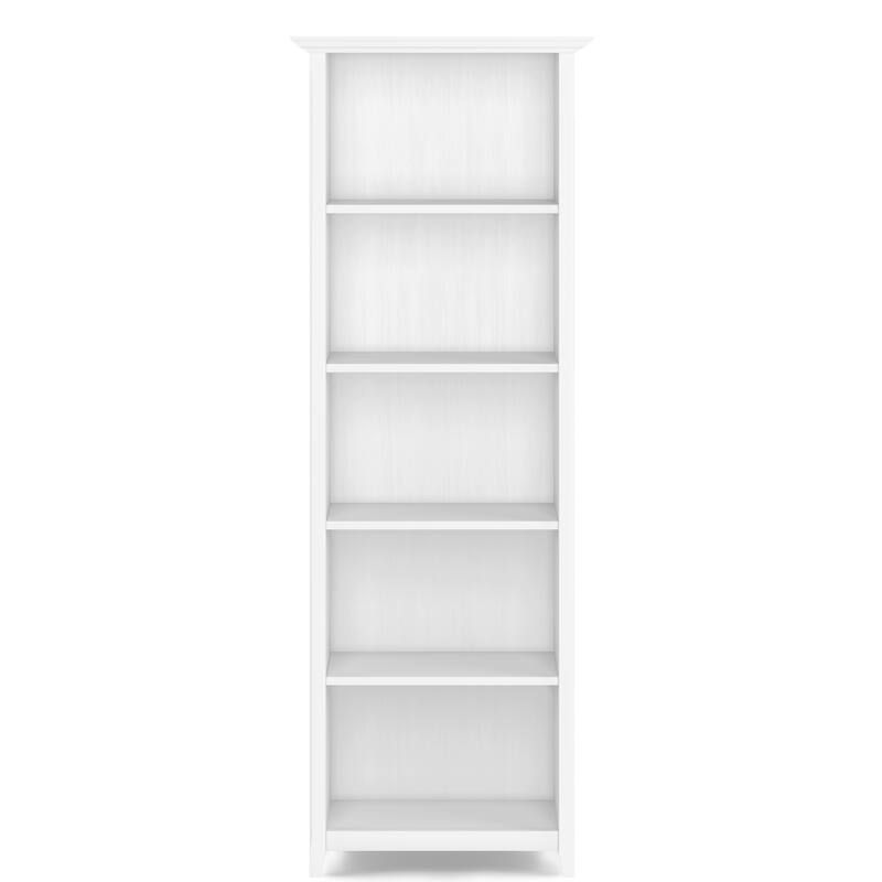 WYNDENHALL Normandy SOLID WOOD 72 x 26 inch Transitional 5 Shelf Bookcase - 14" D x 26" W x 72" H