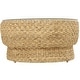 preview thumbnail 11 of 15, Rattan and Seagrass Handmade Woven Tapered Coffee Table or Accent Table with Glass Top - Brown - Roche River Decor - 20"W, 24"H