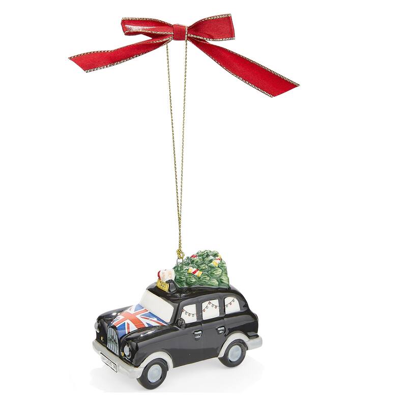 Spode Tree Brit Taxi Ornament - Black