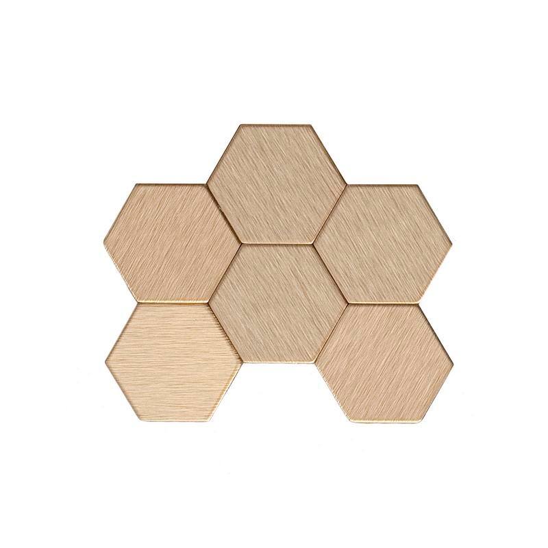 Aspect 12x4-inch Honeycomb Champagne Matted Metal 15-Square Foot Kit - sample