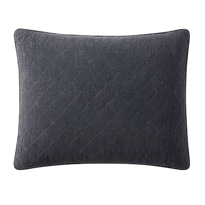 HiEnd Accents Stonewashed Cotton Gauze Traditional Style Solid Color Diamond Stitch 1 Piece Pillow Sham