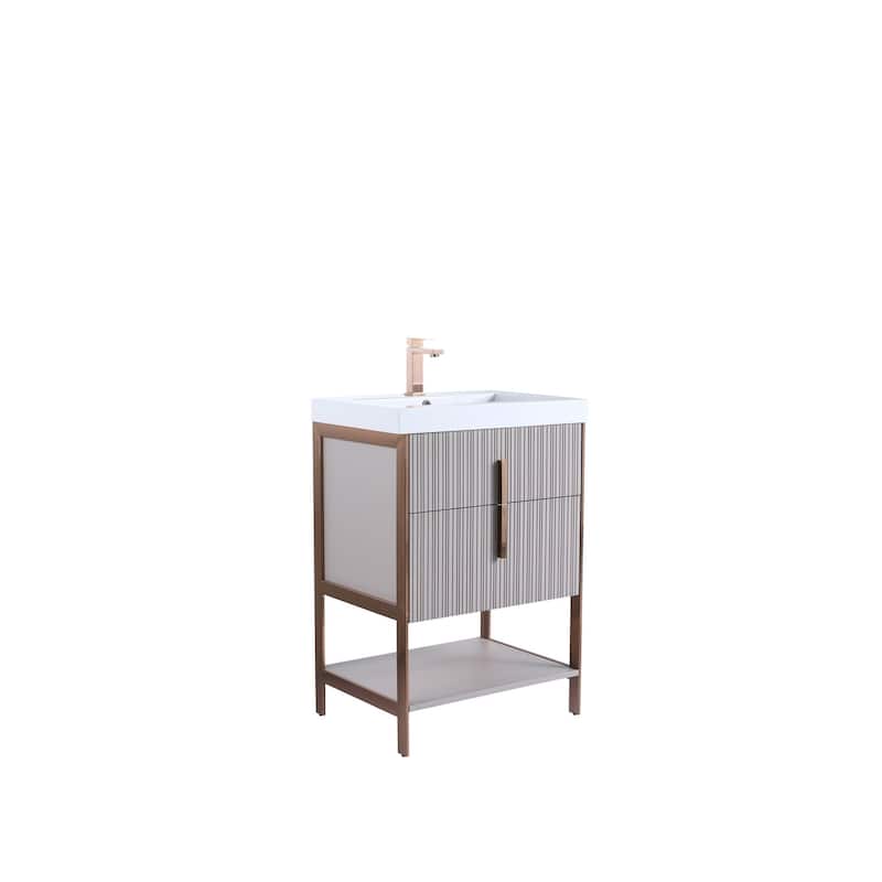Fine Fixtures Serenity Modern Bathroom Vanity with White Gel Acrylic Top