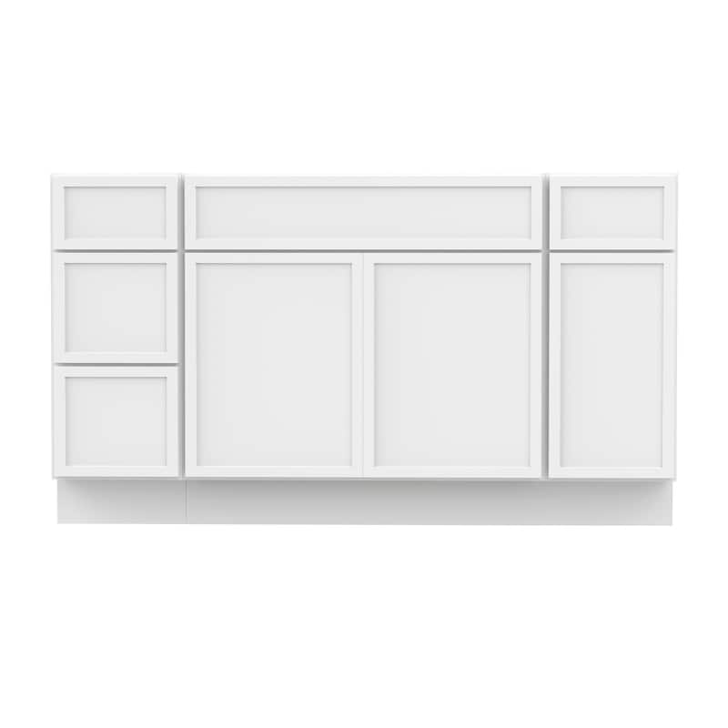 Vanity Art 63" Birch Freestanding Bathroom Vanity Cabinet without Top