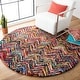 preview thumbnail 5 of 23, SAFAVIEH Handmade Nantucket Herzlinde Contemporary Cotton Rug 6' Round - Multi - Round