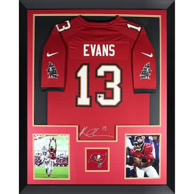 Mike Evans Autographed Tampa Bay Buccaneers Signed Game Football Framed Jersey Beckett COA - 8' x 11'