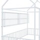 preview thumbnail 27 of 40, Twin Size Metal Bed House Bed Frame with Fence and Four Metal Grid Shelves