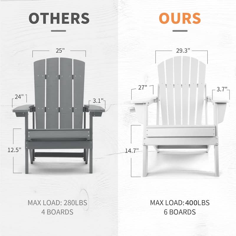 Vrakae Folding Adirondack Chair with Cup Holder Set of 4