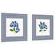 preview thumbnail 4 of 8, Blue Hydrangea Gingham Faux Mat 2 Piece Framed Wall Art Print Set by Gingiber