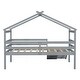 preview thumbnail 5 of 14, Modern Twin Size Low Loft Bed with Slide and Ladder and Safety Guardrails and House Roof for Bedroom