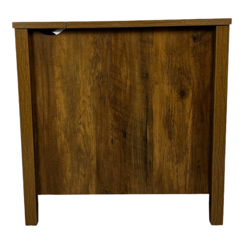 Farmhouse End Table with Charging Station,Night Stand with Barn Door and Drawer