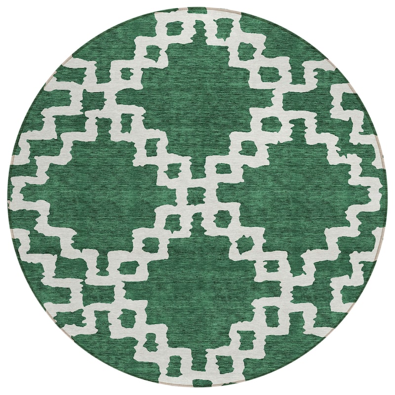 Machine Washable Indoor/ Outdoor Chantille Geo Trellis Rug