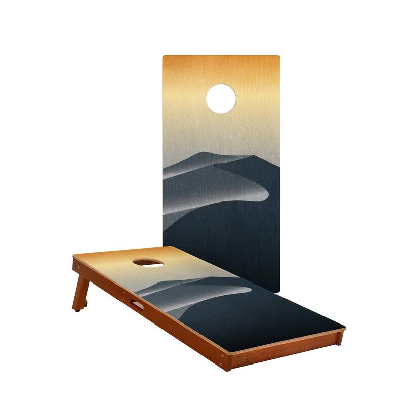 Mojave National Park Solid Mahogany All-Weather Cornhole Boards - NO Bags - Add Case & Lights