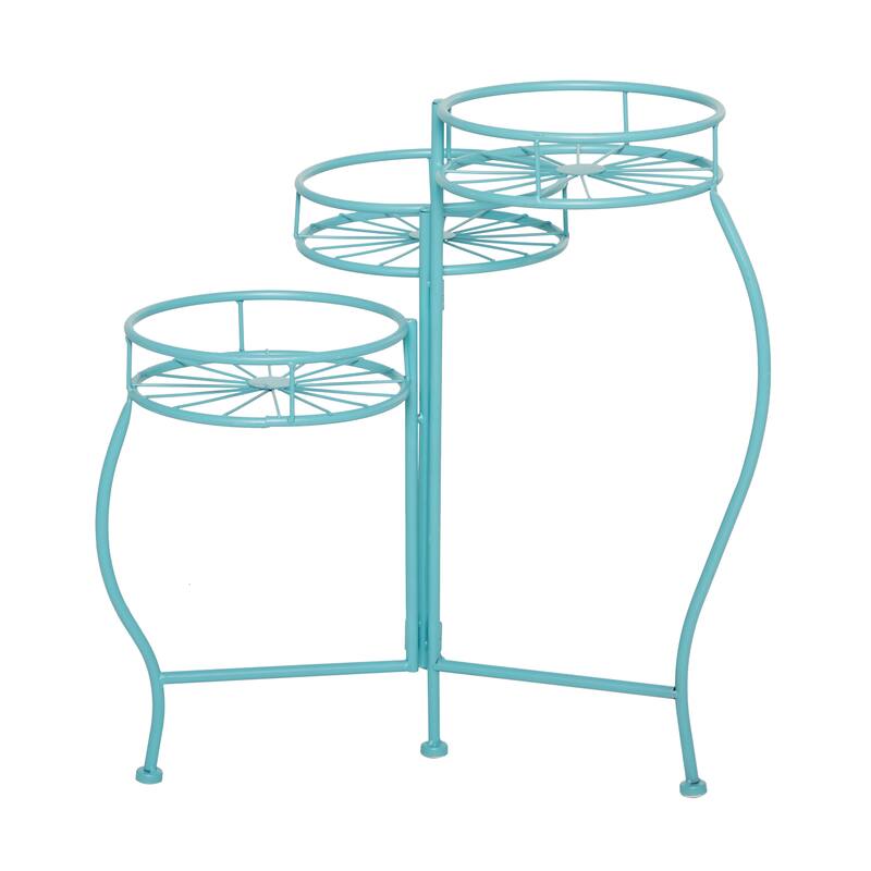 3 Round Shelves Metal Modern Plantstand 22 x 18 x 19 - 18 x 19 x 22