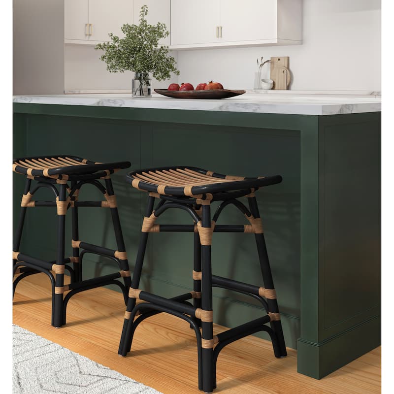 NPD Furniture Damara Rattan Counter Stool - Black