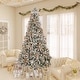 preview thumbnail 2 of 11, Maypex Lighted Flocked Green Spruce Artificial Christmas Tree