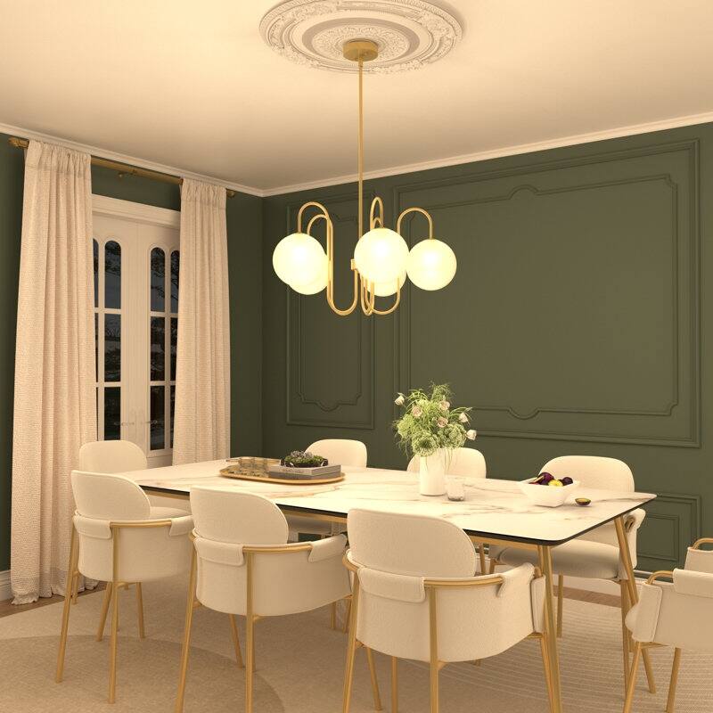 Acroma - 5 Light Gold Steel Dimmable Classic / Traditional Chandelier - N/A