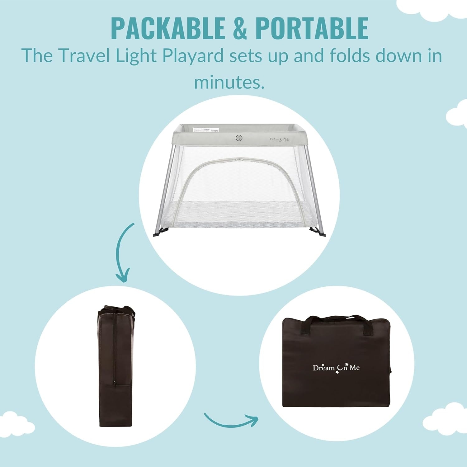 Dream On Me Travel Light Playard with Mesh Zipper Door On Sale