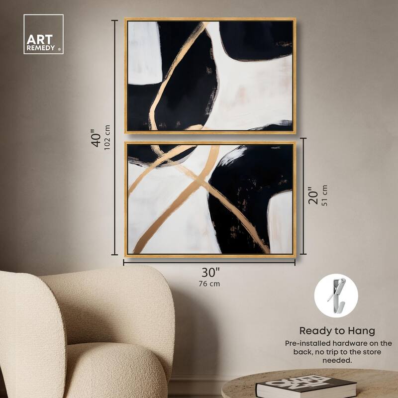 Rhythm of Contrast Canvas Set of 2 by Art Remedy