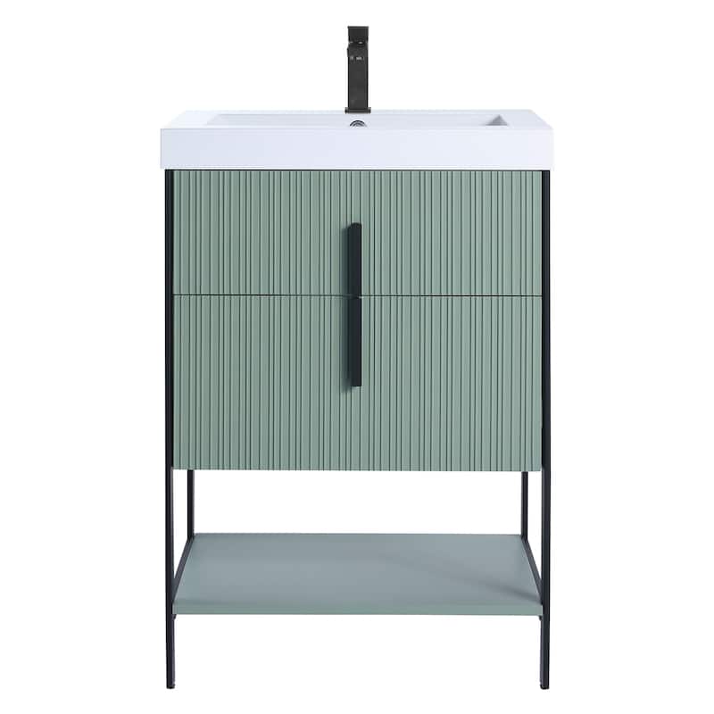 Fine Fixtures Serenity Modern Bathroom Vanity with White Gel Acrylic Top