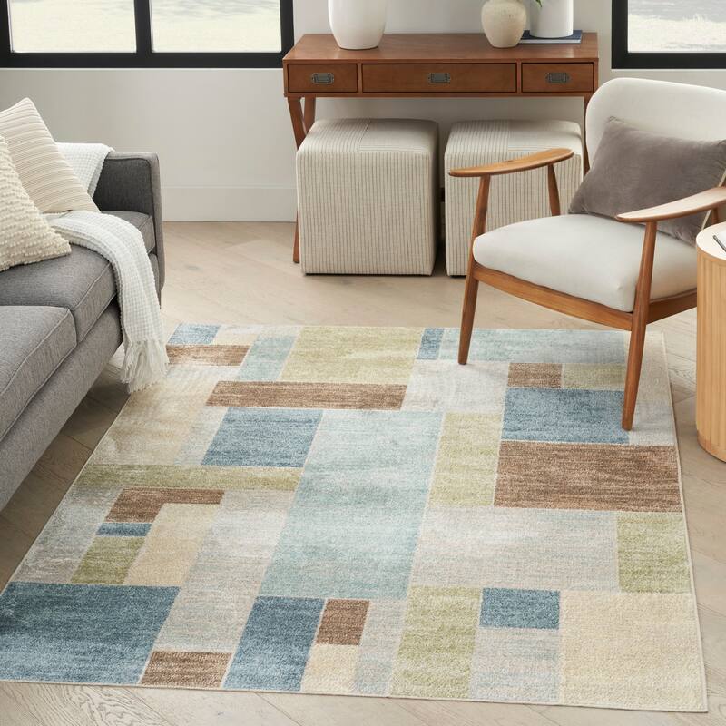 Nourison Astra Machine Washable Paneled Area Rug
