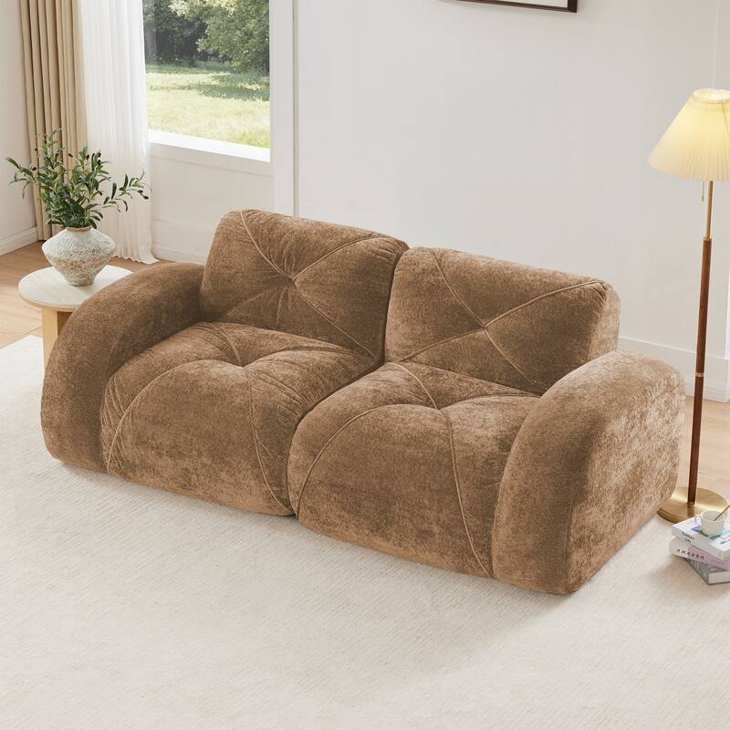 Sofa Couches With boneless Sofa,Soft Velvet Fabric,Bottom Anti-Slip Design