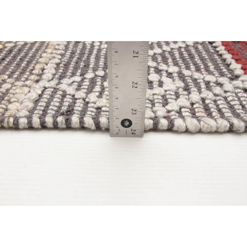 ECARPETGALLERY Braid weave Sienna Grey Wool Rug - 5'0 x 7'10