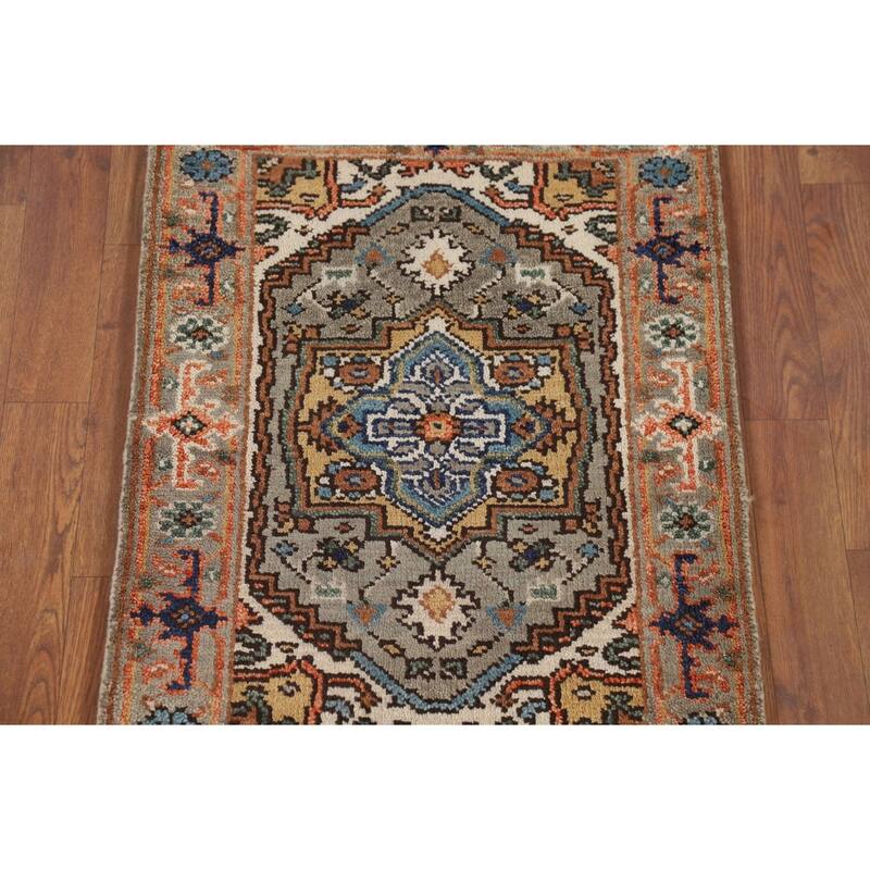 Gray Heriz Serapi Accent Rug Handmade Wool Carpet - 2'0" x 3'0"