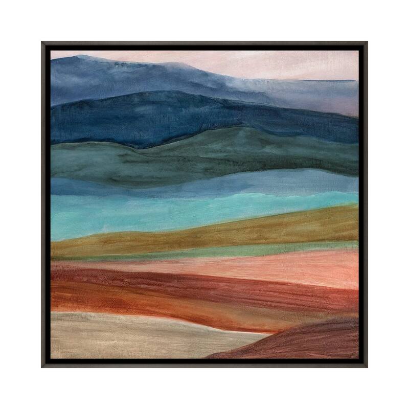 iCanvas "Desert Layers" by Carol Robinson Framed - 12x12 - Charcoal