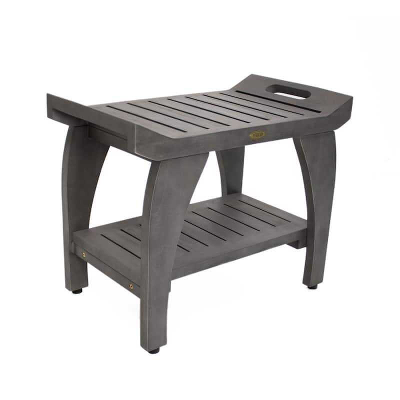 CoastalVogue Tranquility 24in Wide Shower Bench in a Gray Finish