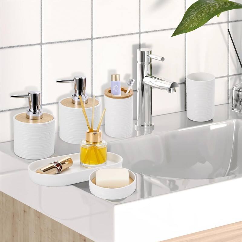Bathroom Accessories Set with Trash Can - 1 x 1 x 1